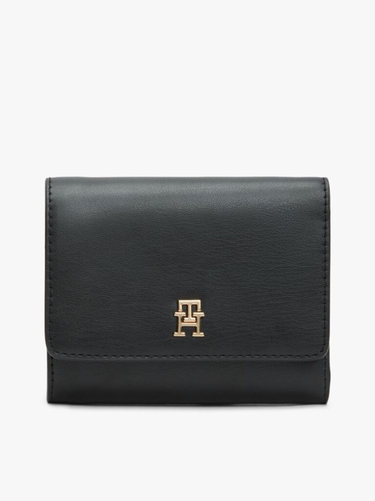 Black Hilfiger Icon TH Monogram Trifold Wallet  Women