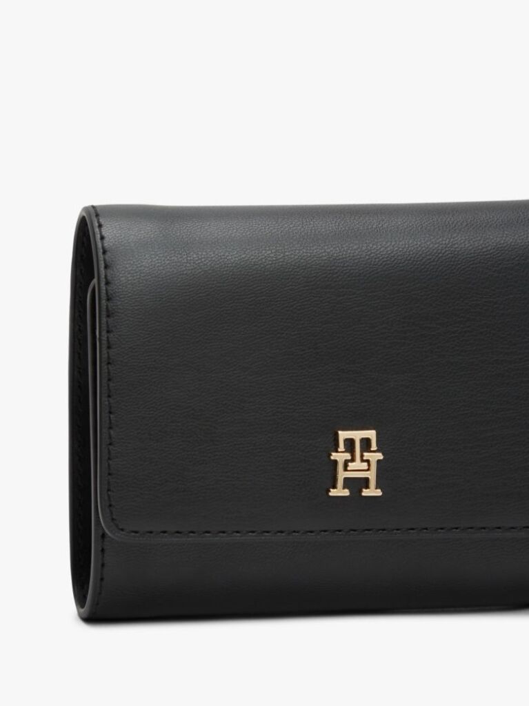 Black Hilfiger Icon TH Monogram Trifold Wallet  Women
