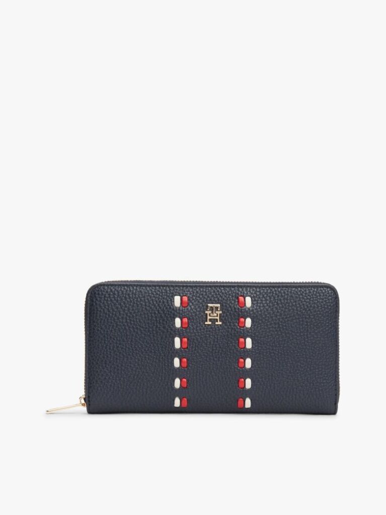 Μπλε Hilfiger Icon Πορτοφόλι Με Φερμουάρ Και Signature Λεπτομέρεια  Γυναίκες
