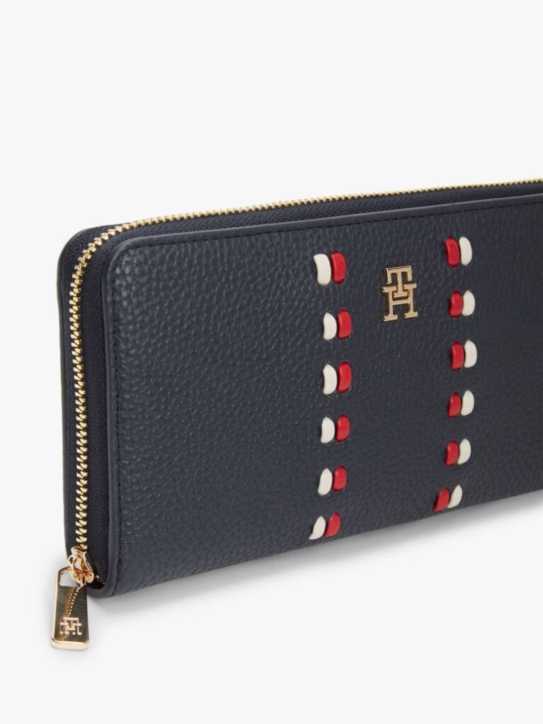 Μπλε Hilfiger Icon Πορτοφόλι Με Φερμουάρ Και Signature Λεπτομέρεια  Γυναίκες