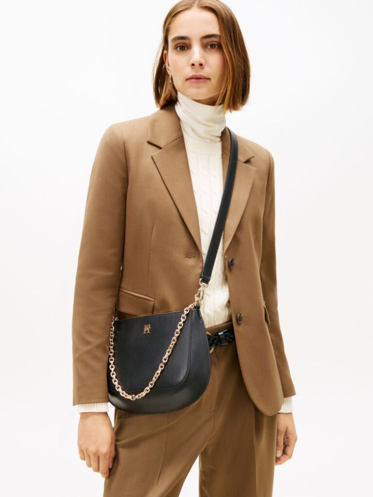 Black Chain Strap Convertible Crossbody Bag  Women