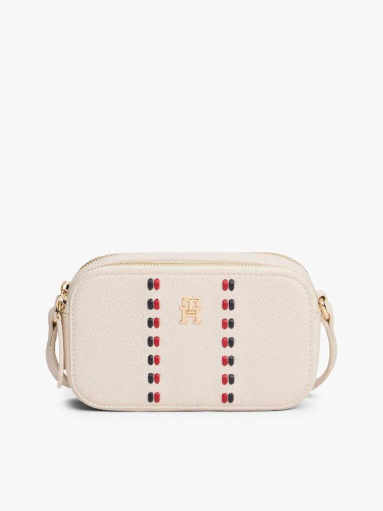 Beige Signature Tape Camera Bag  Women