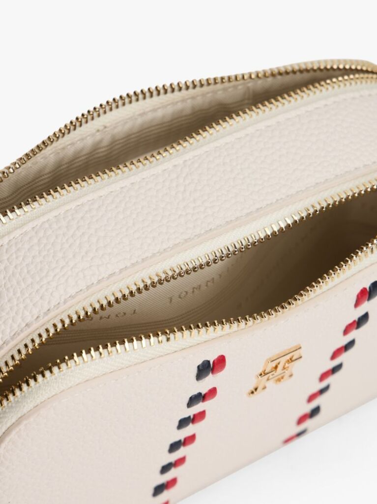 Beige Signature Tape Camera Bag  Women