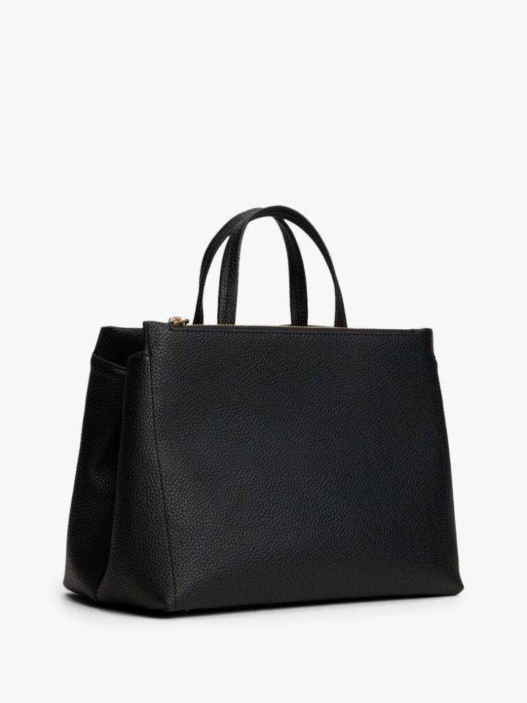 Black Signature Tape Satchel  Women
