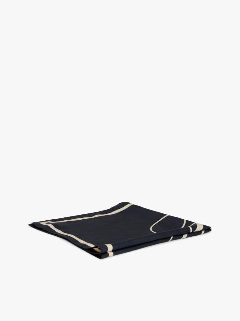 Blue Pure Silk Logo Scarf  Women