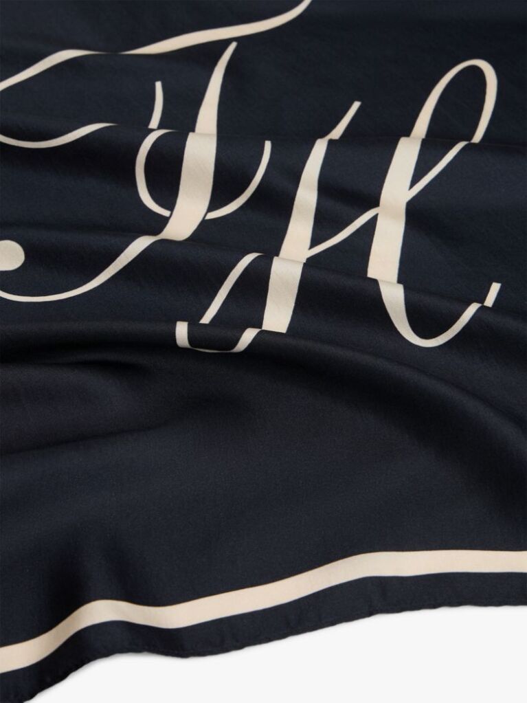 Blue Pure Silk Logo Scarf  Women