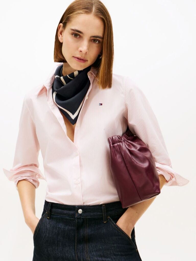 Blue Pure Silk Logo Scarf  Women