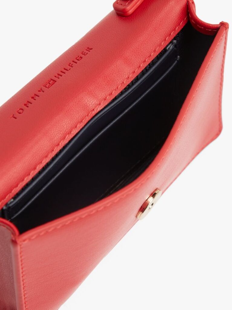 Red Hilfiger Icon Card Wallet With Chain  Women