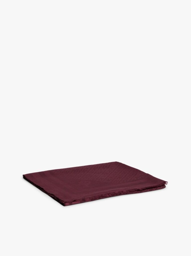Red TH Monogram Scarf With Wool  Women