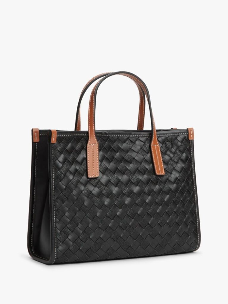 Black City Woven Crossbody Tote Bag  Women