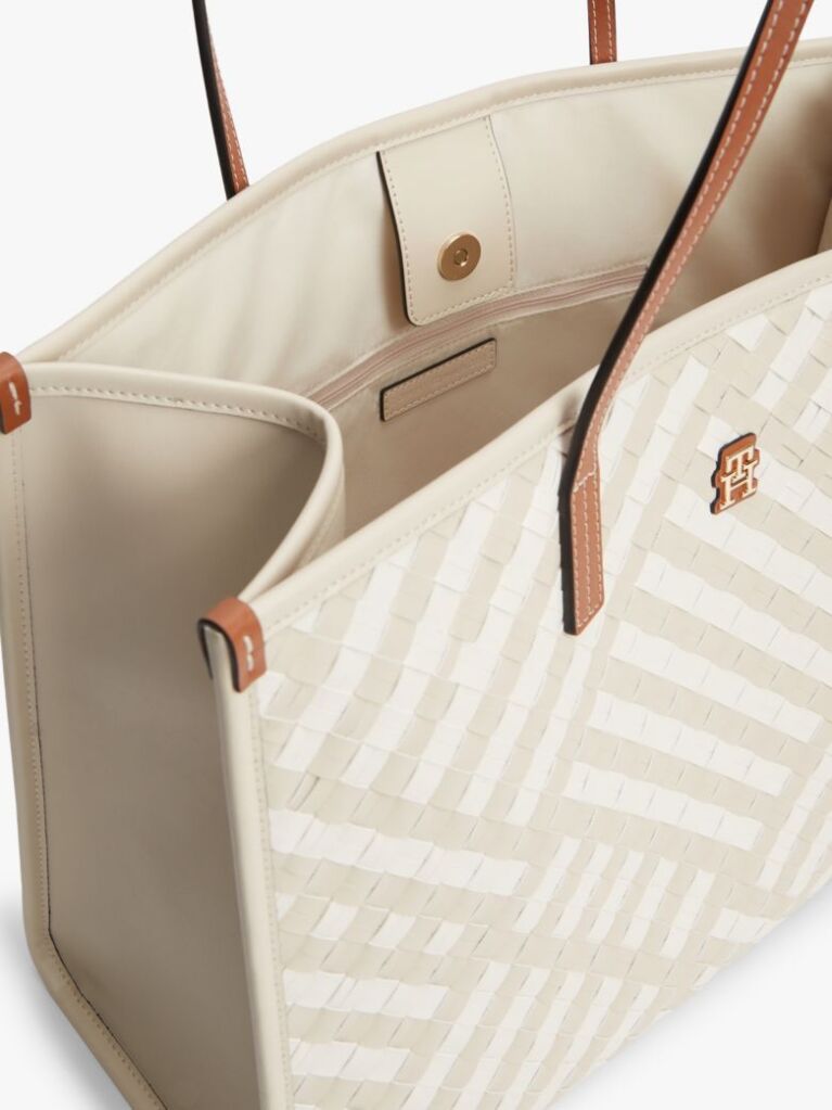 Beige City TH Monogram Woven Tote Bag  Women