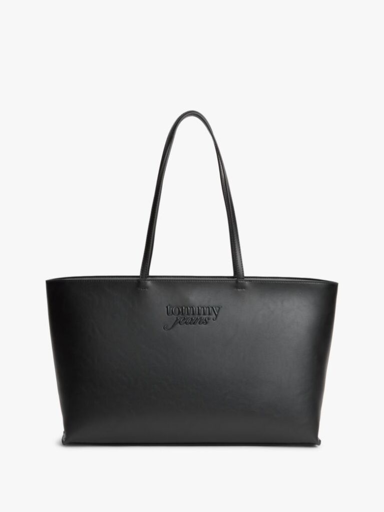 Black Essential Embossed Logo Tote Bag  Women