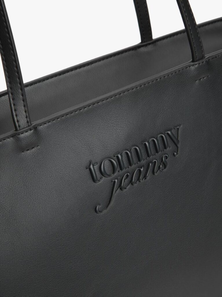 Black Essential Embossed Logo Tote Bag  Women