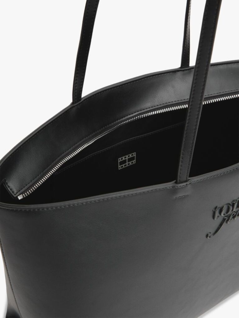 Black Essential Embossed Logo Tote Bag  Women