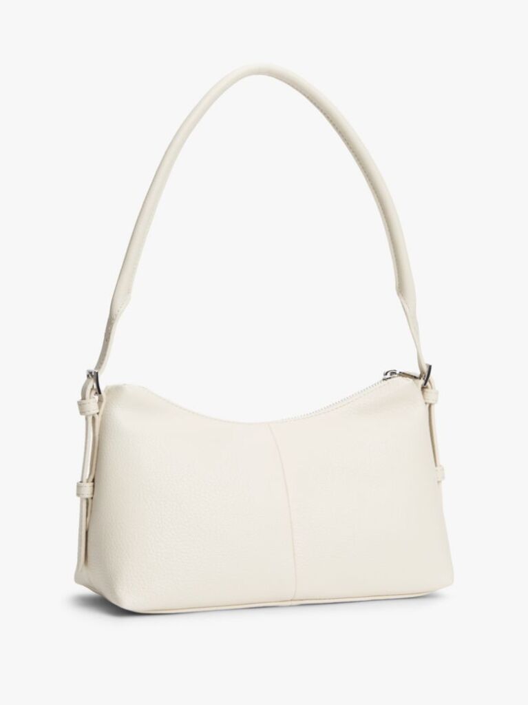 Beige Metal Logo Shoulder Bag  Women