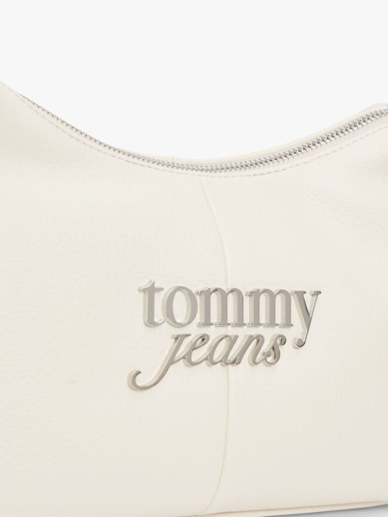 Beige Metal Logo Shoulder Bag  Women