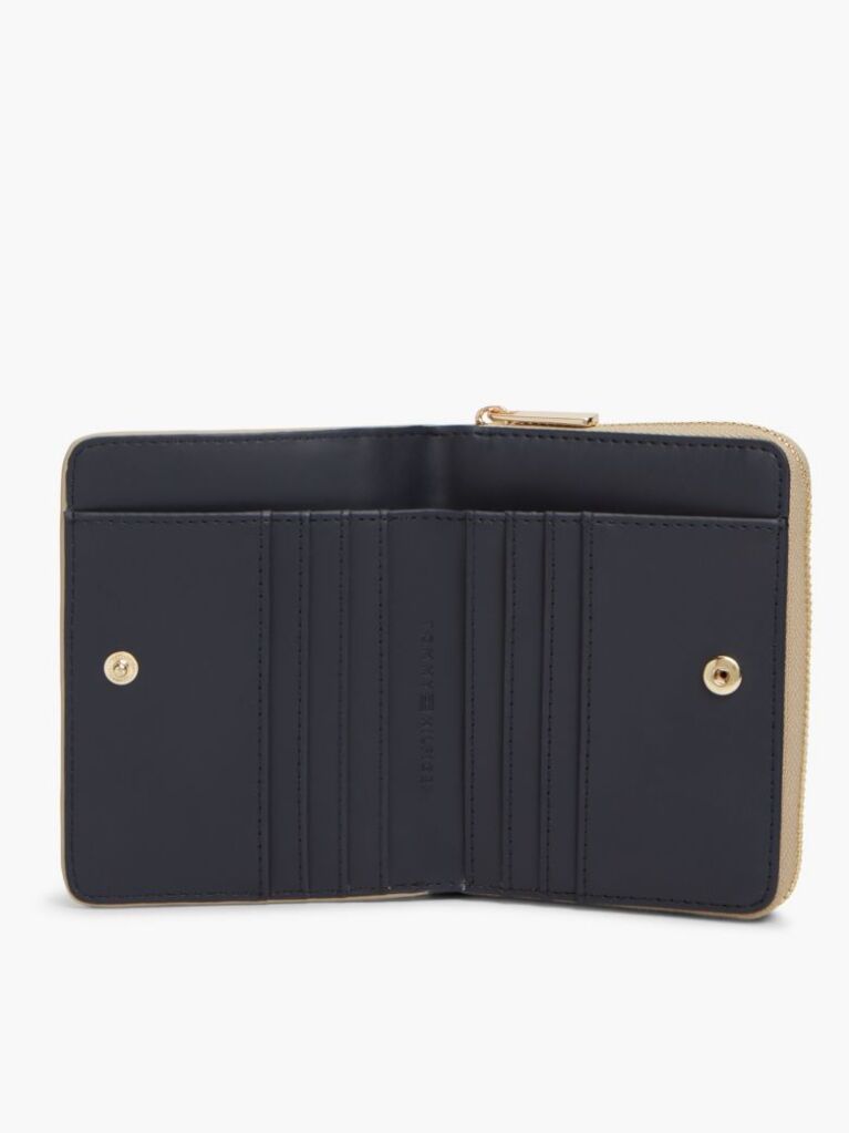 Beige Hilfiger Icon Debossed Zip-Around Flap Wallet  Women