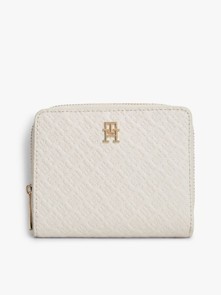 Beige Hilfiger Icon Debossed Zip-Around Flap Wallet  Women
