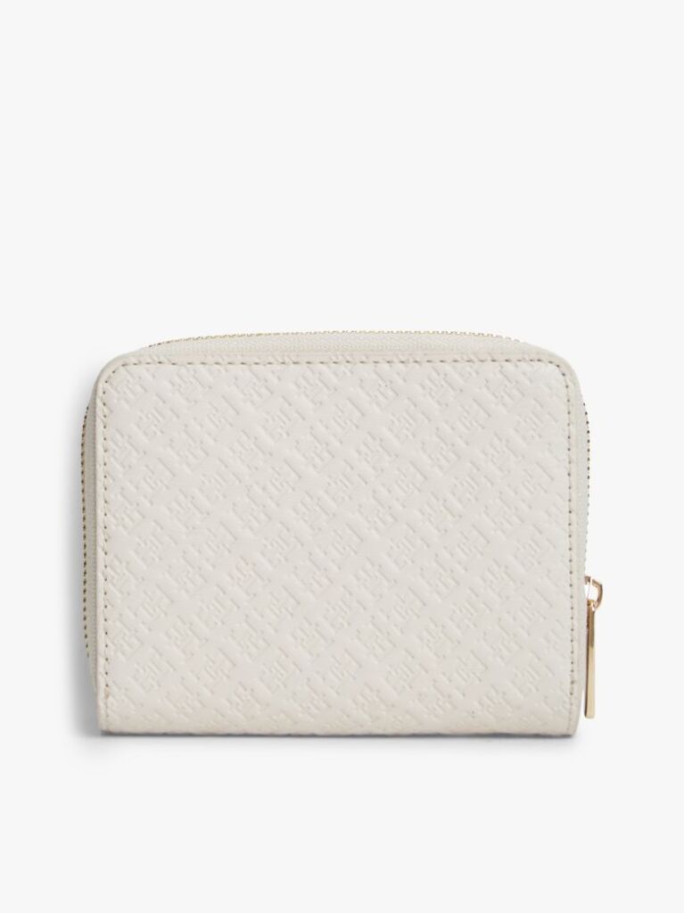 Beige Hilfiger Icon Debossed Zip-Around Flap Wallet  Women