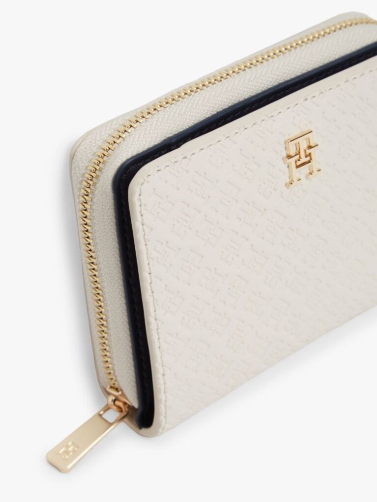 Beige Hilfiger Icon Debossed Zip-Around Flap Wallet  Women