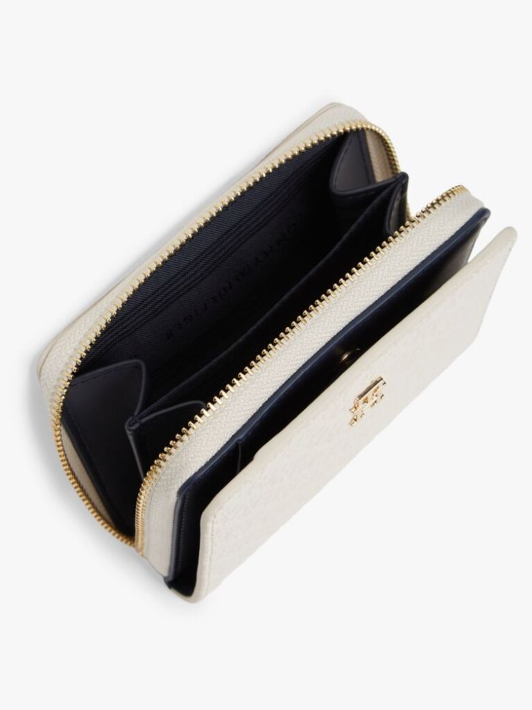 Beige Hilfiger Icon Debossed Zip-Around Flap Wallet  Women