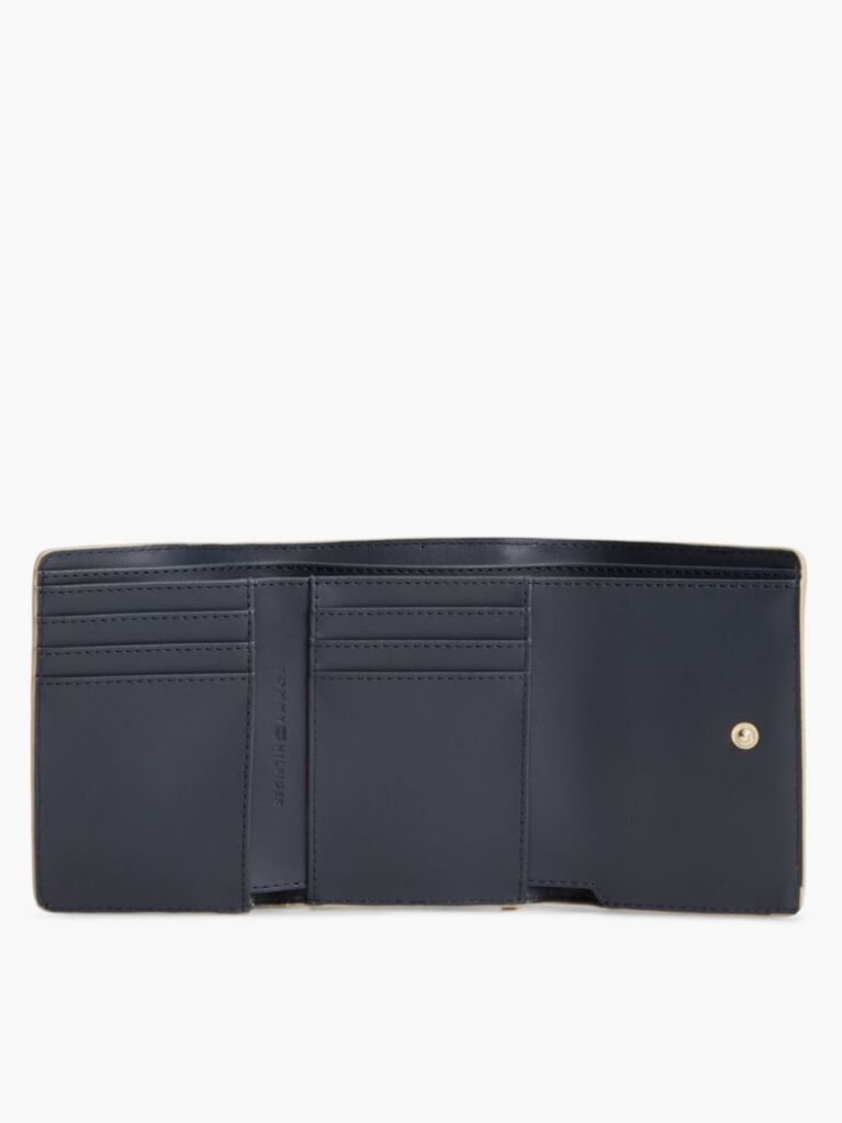 Beige Hilfiger Icon Debossed Trifold Wallet  Women