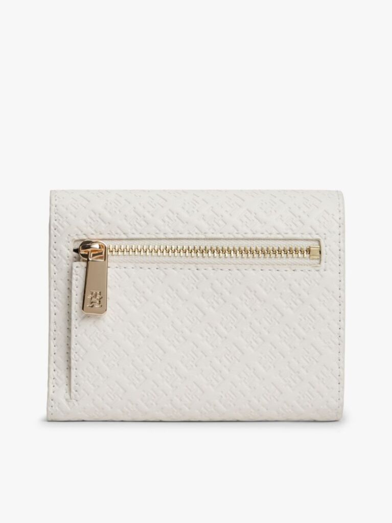 Beige Hilfiger Icon Debossed Trifold Wallet  Women