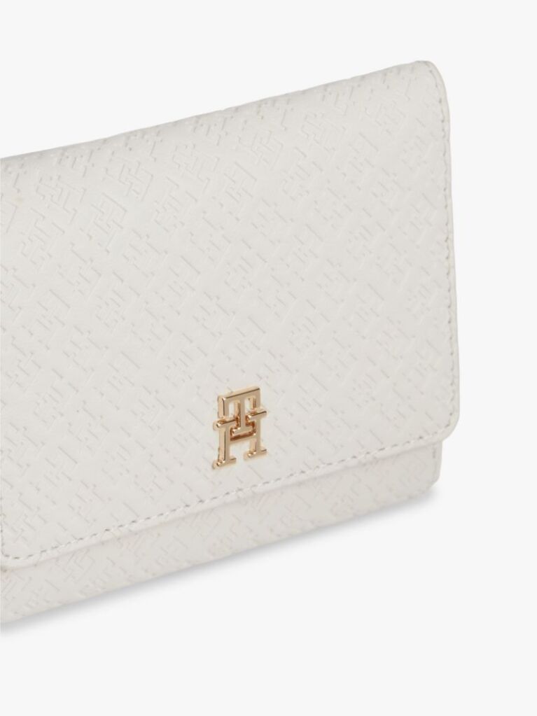 Beige Hilfiger Icon Debossed Trifold Wallet  Women