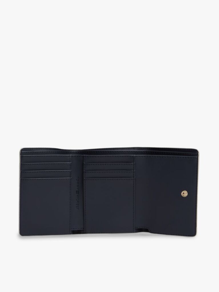 Beige Hilfiger Icon Debossed Trifold Wallet  Women