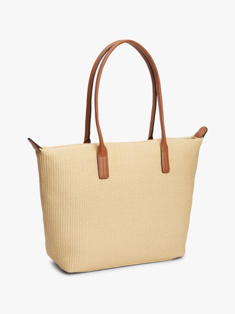 Μπεζ TH Monogram Τσάντα Tote Από Raffia  Γυναίκες