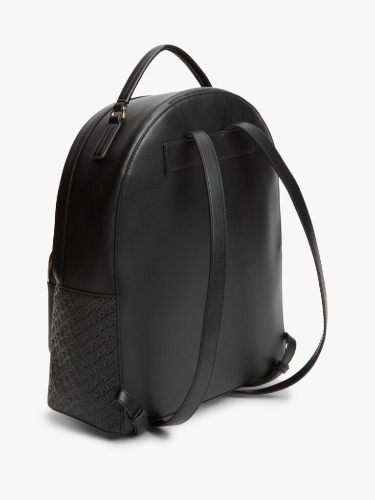 Black TH Monogram Debossed Dome Backpack  Women