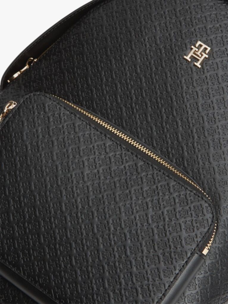 Black TH Monogram Debossed Dome Backpack  Women