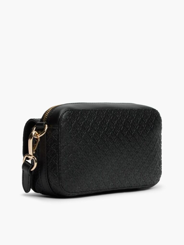 Black Hilfiger Icon Debossed Crossbody Camera Bag  Women