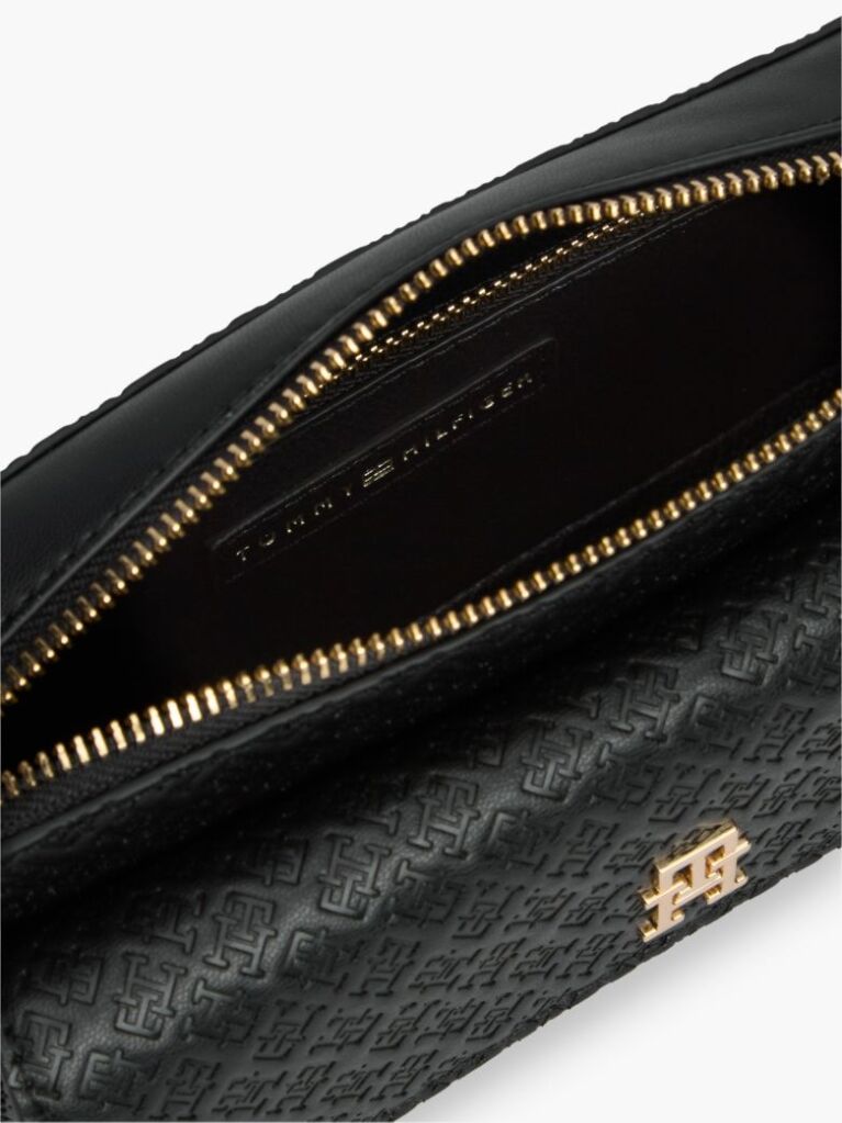 Black Hilfiger Icon Debossed Crossbody Camera Bag  Women