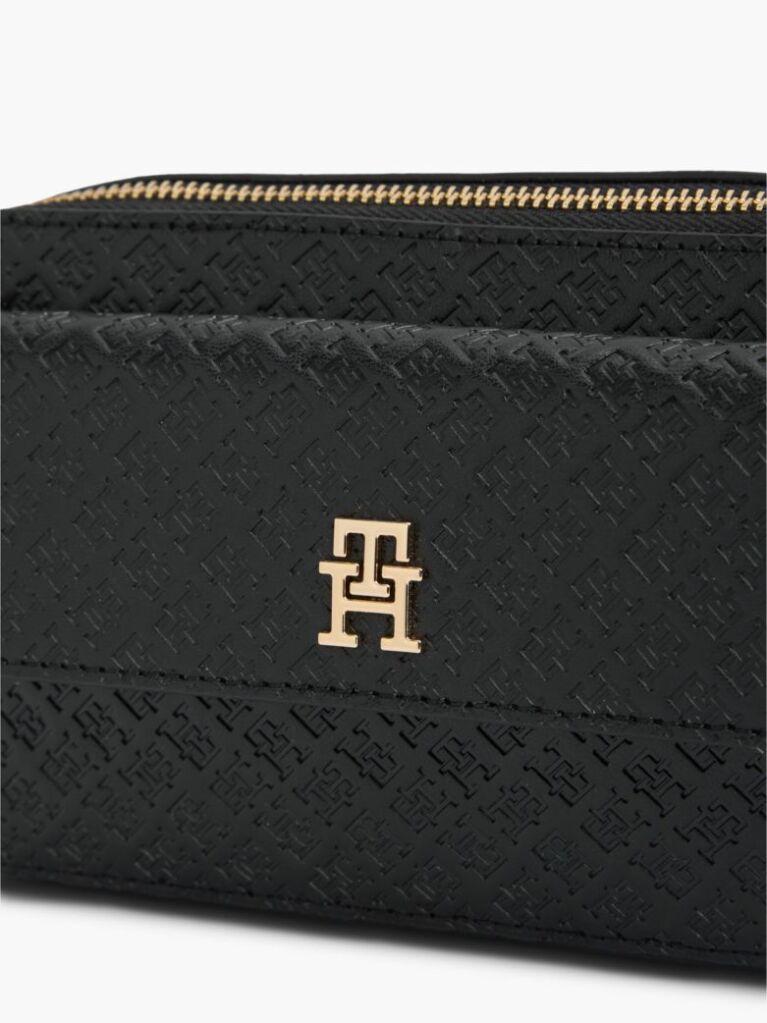 Black Hilfiger Icon Debossed Crossbody Camera Bag  Women