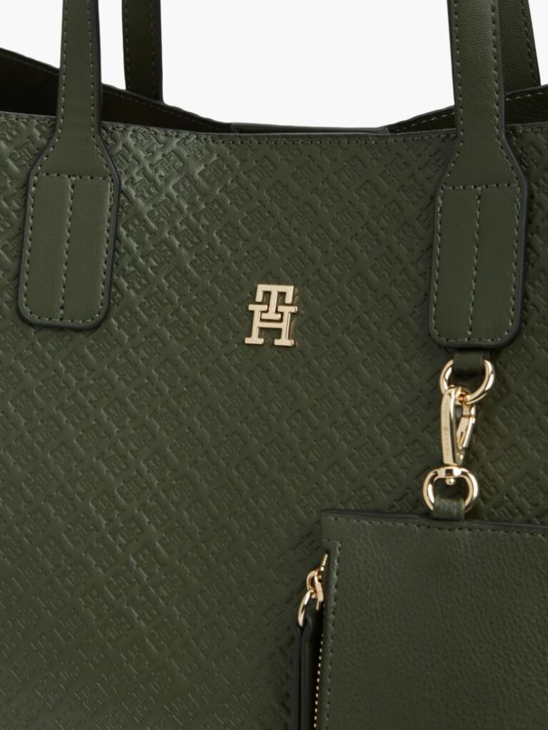 Green Hilfiger Icon Debossed Coin Purse Satchel  Women