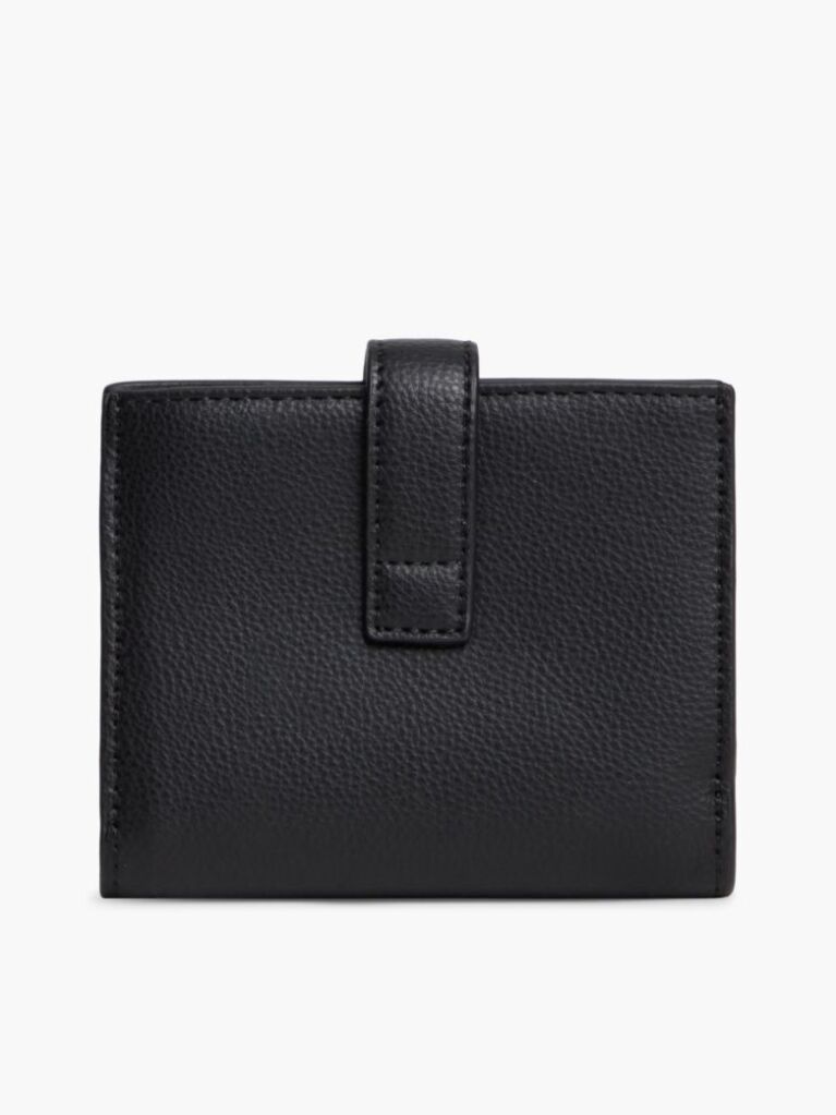 Black TH Monogram Plaque Bifold Wallet  Women
