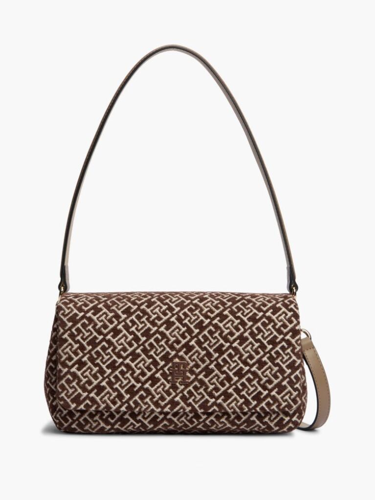 Μπεζ TH Monogram Τσάντα Χιαστί Jacquard  Γυναίκες