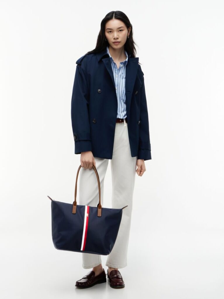 Blue Popette Global Stripe Tote Bag  Women