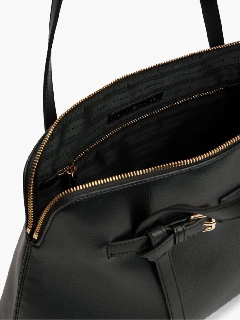 Black Buckle Strap Tote Bag  Women