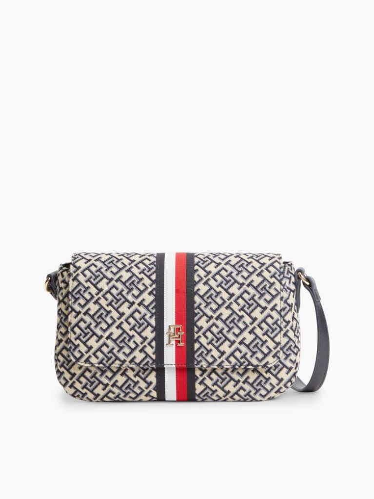 Μπλε TH Monogram Jacquard Essential Τσάντα Χιαστί  Γυναίκες
