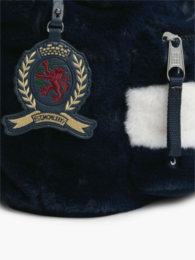 Blue Archive Logo Faux Fur Backpack  Women
