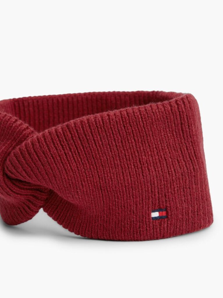 Red Hilfiger Flag Knit Headband With Wool  Women