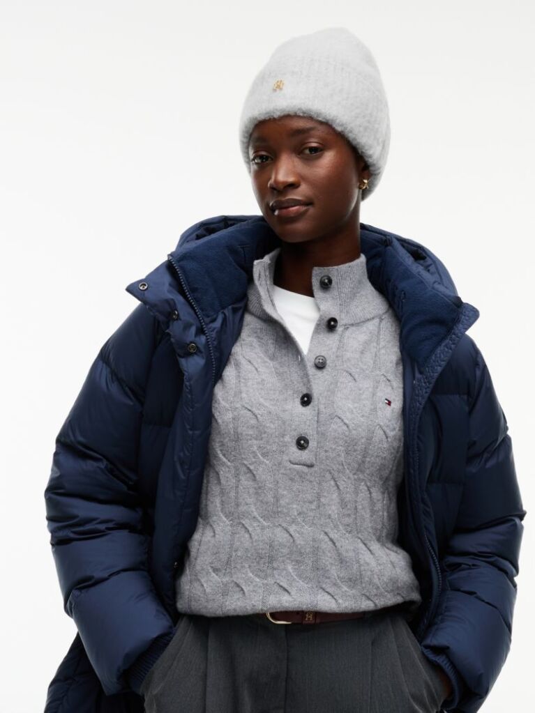 Grey Chic Beanie With Alpaca  Women