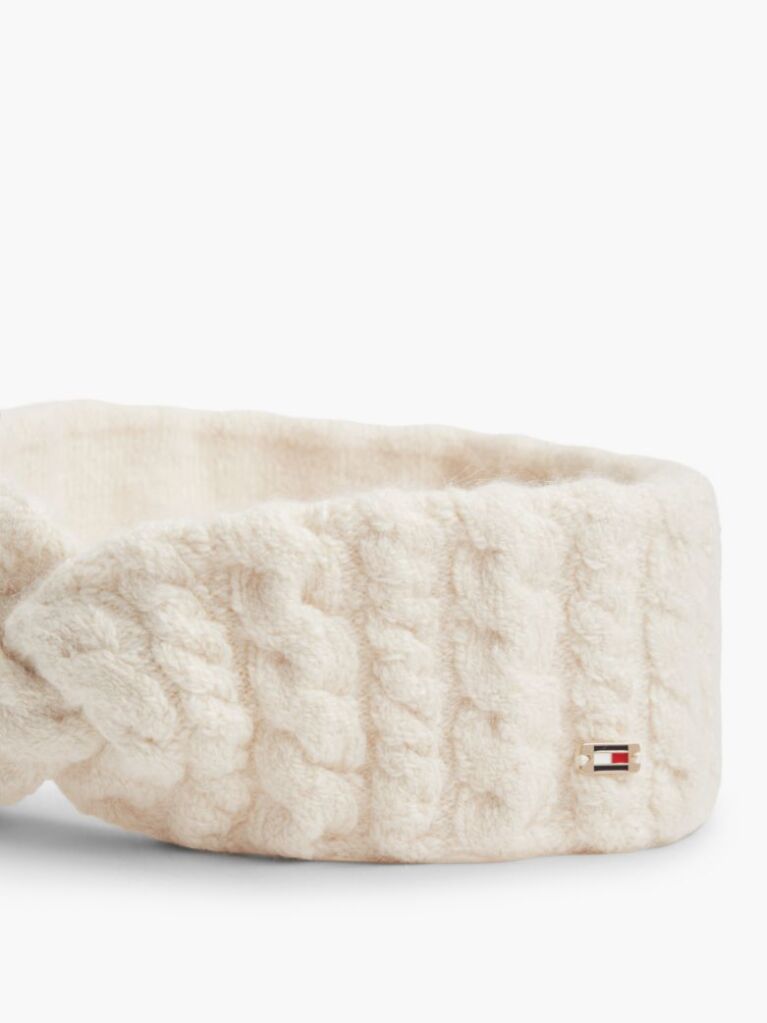 Beige Enamel Flag Headband With Alpaca  Women