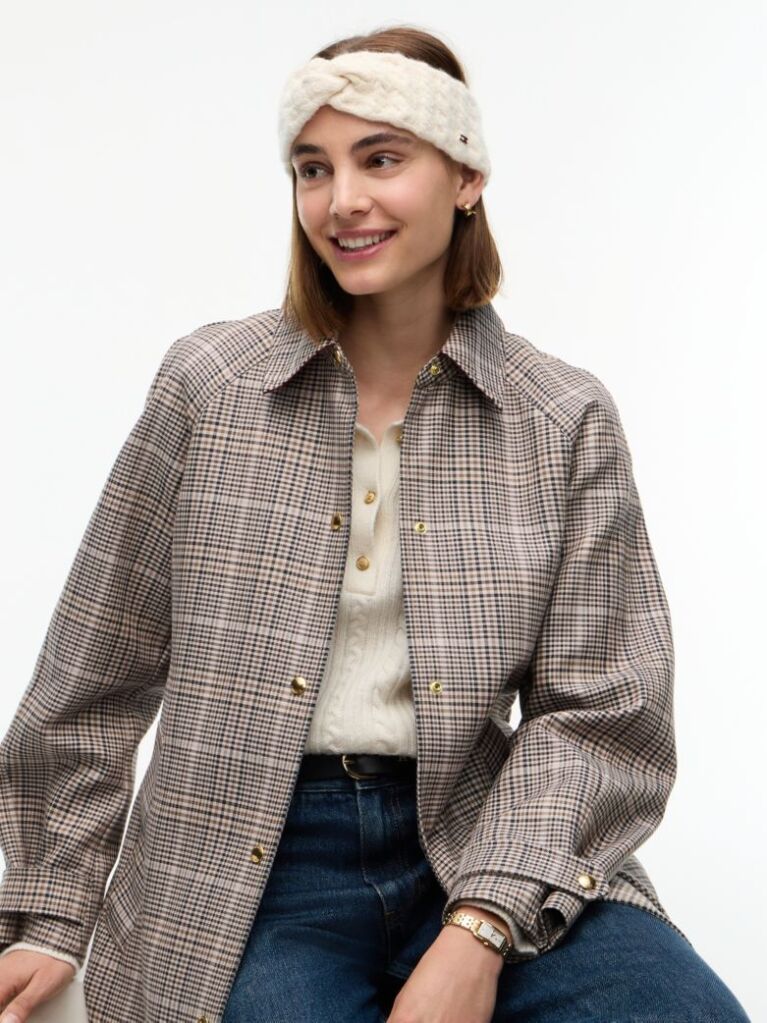 Beige Enamel Flag Headband With Alpaca  Women