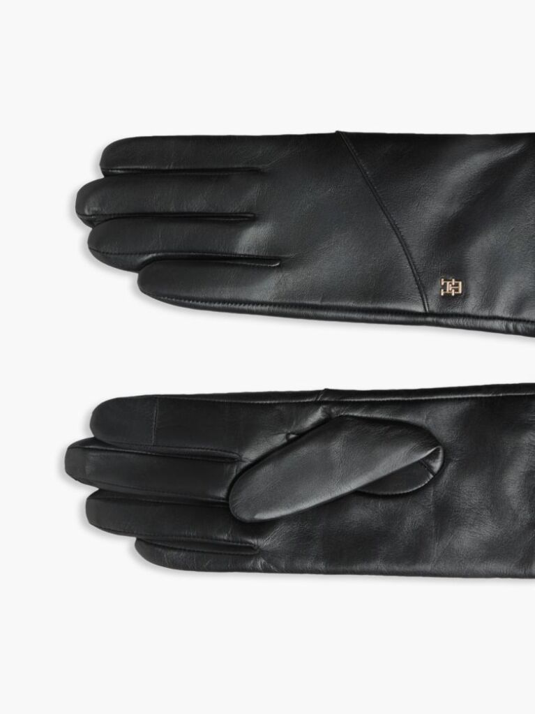Black Chic TH Monogram Leather Gloves  Women