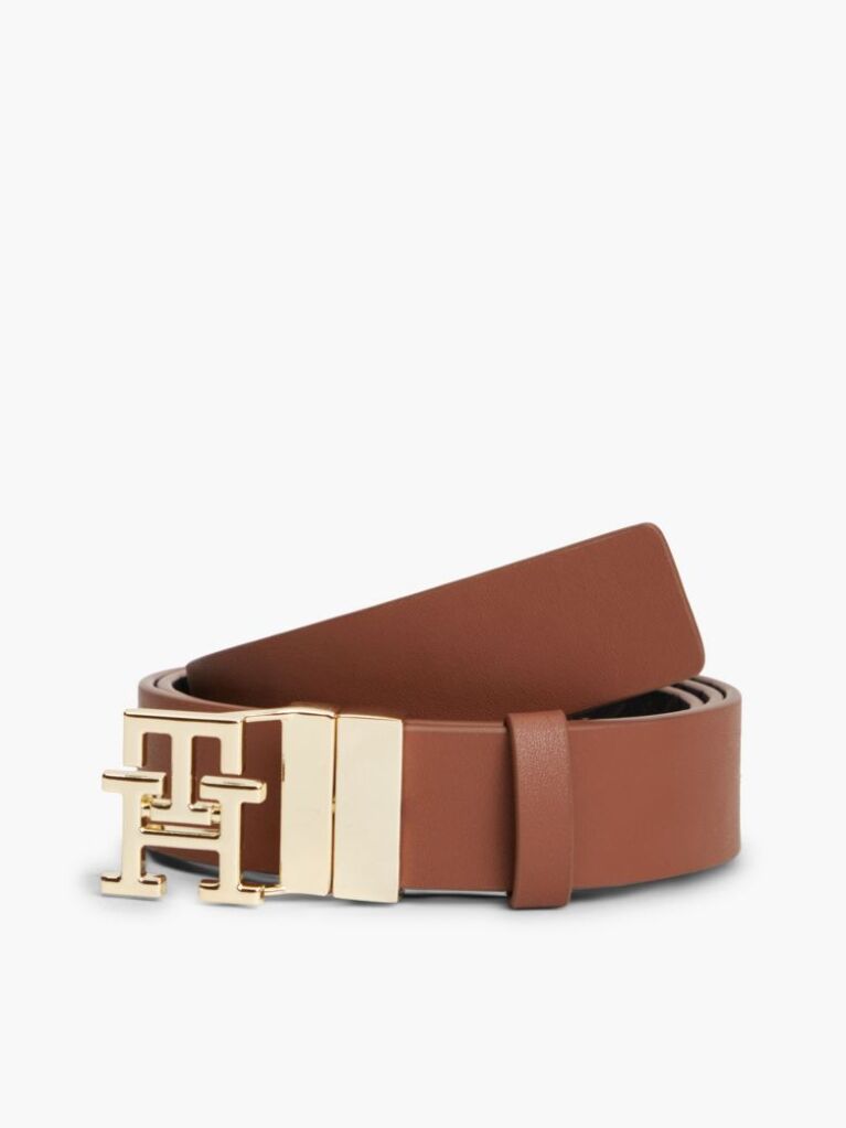 Multi TH Monogram Δερμάτινη Ζώνη Διπλής όψης   Γυναίκες