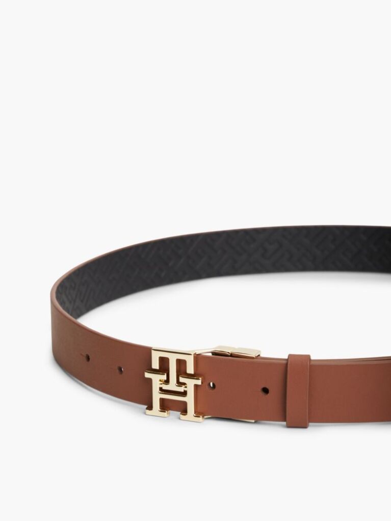 Multi TH Monogram Δερμάτινη Ζώνη Διπλής όψης   Γυναίκες