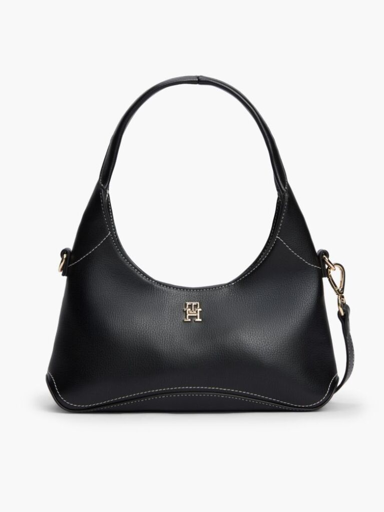 Μαύρο TH Monogram Τσάντα Hobo Χιαστί  Γυναίκες